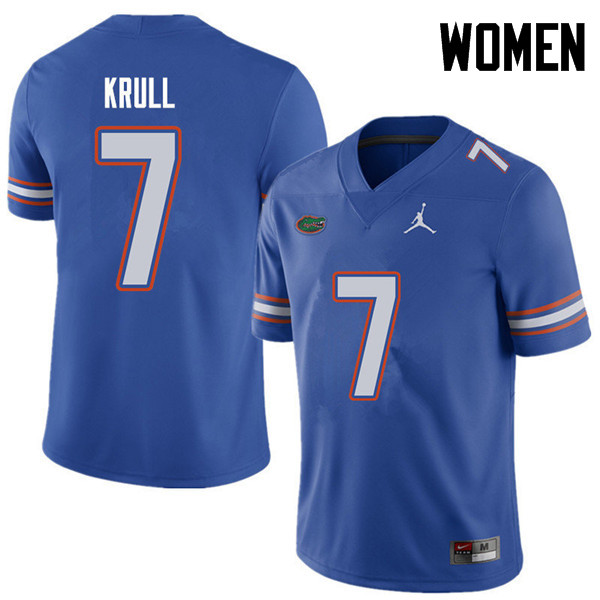 Jordan Brand Women #7 Lucas Krull Florida Gators College Football Jerseys Sale-Royal - Click Image to Close